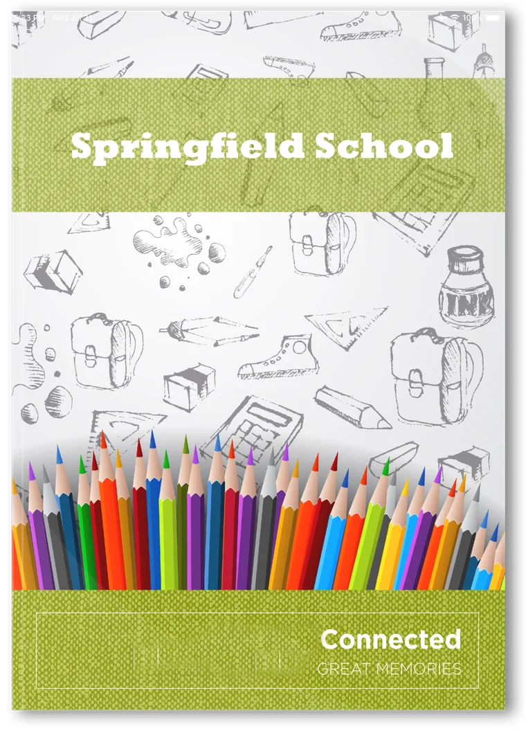 A printed hardcover elementary school yearbook