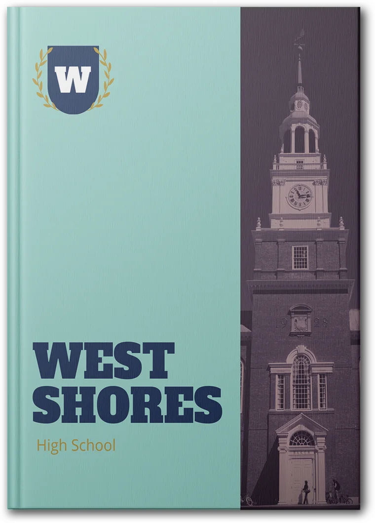 A printed hardcover high school yearbook